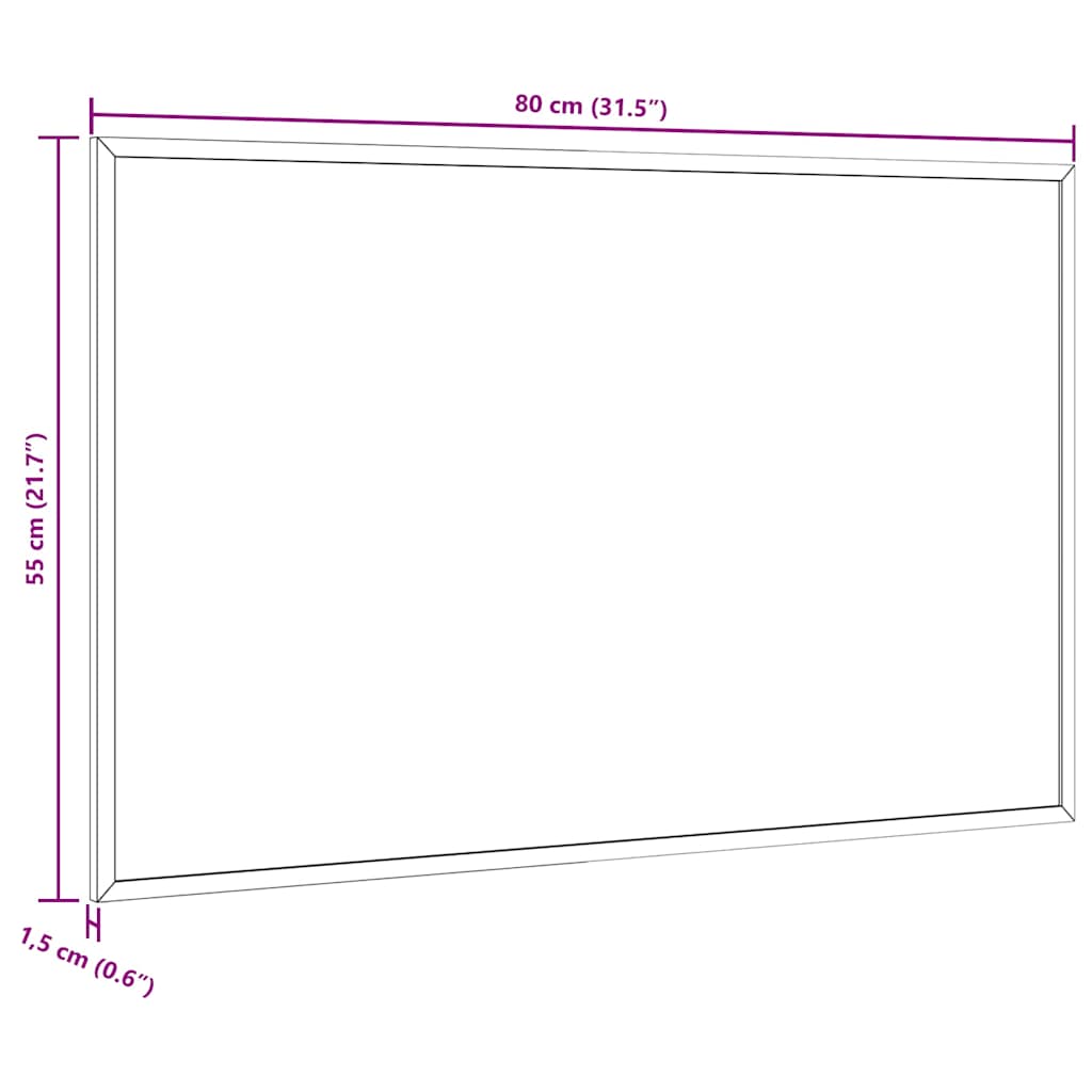 Chalkboard with Solid Pine Wood Frame Black 80x55 cm