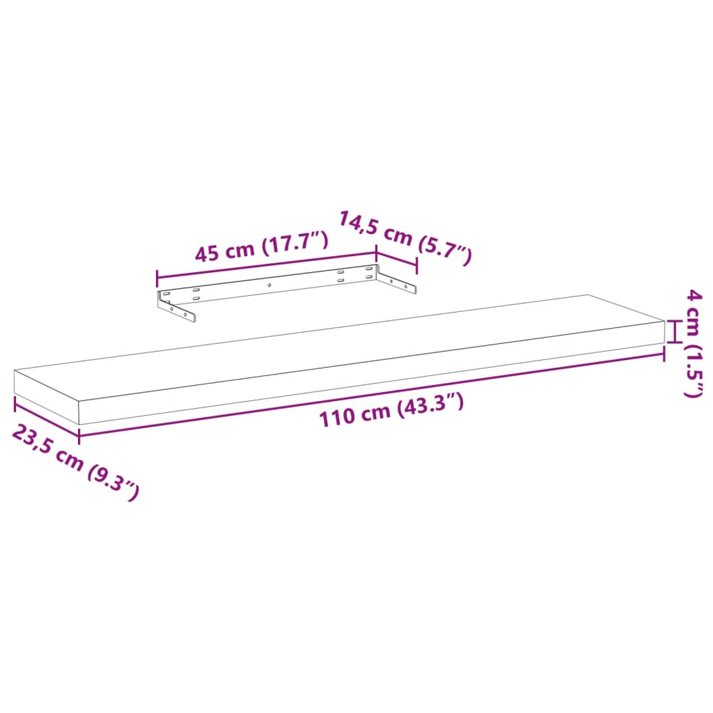 Floating Shelf 110x23,5x4 cm Engineered Wood