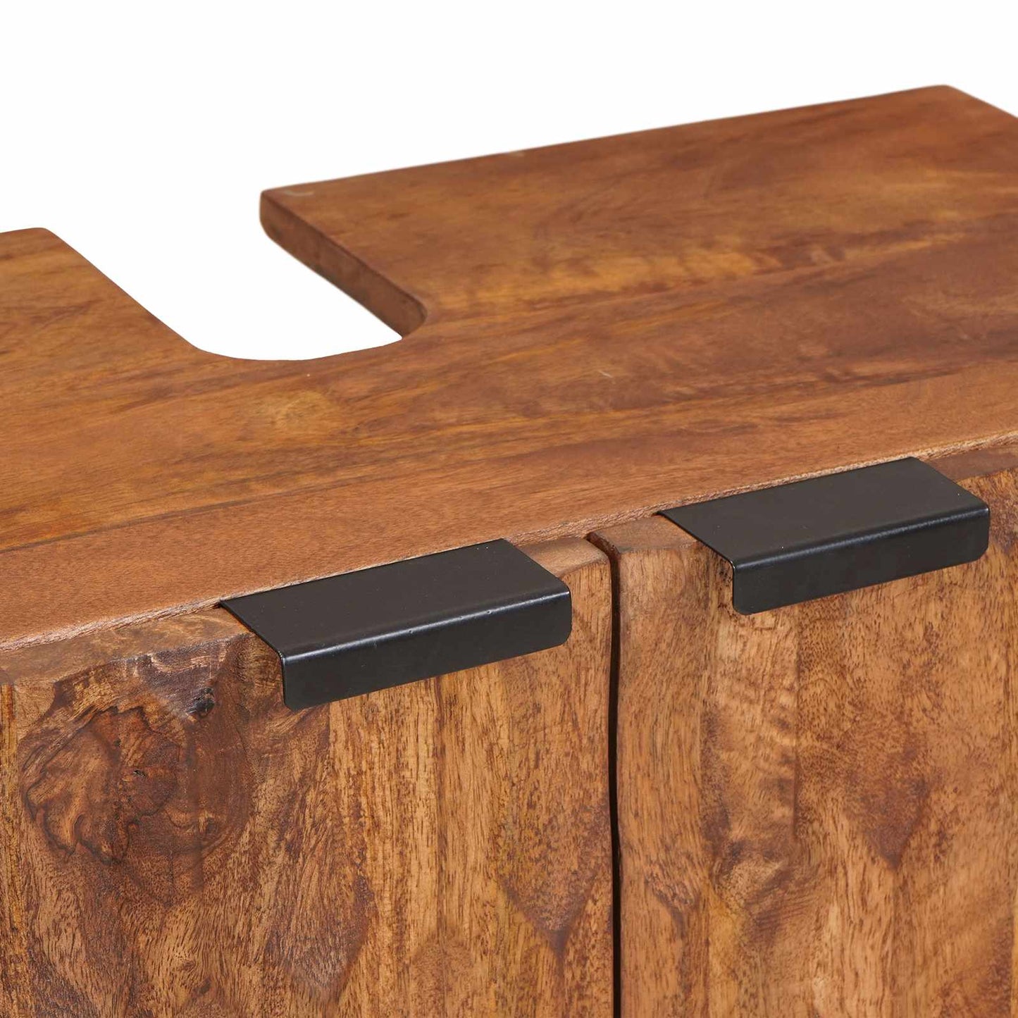 Bathroom Sets 5 pcs Acacia Brown Winish Solid Mango Wood