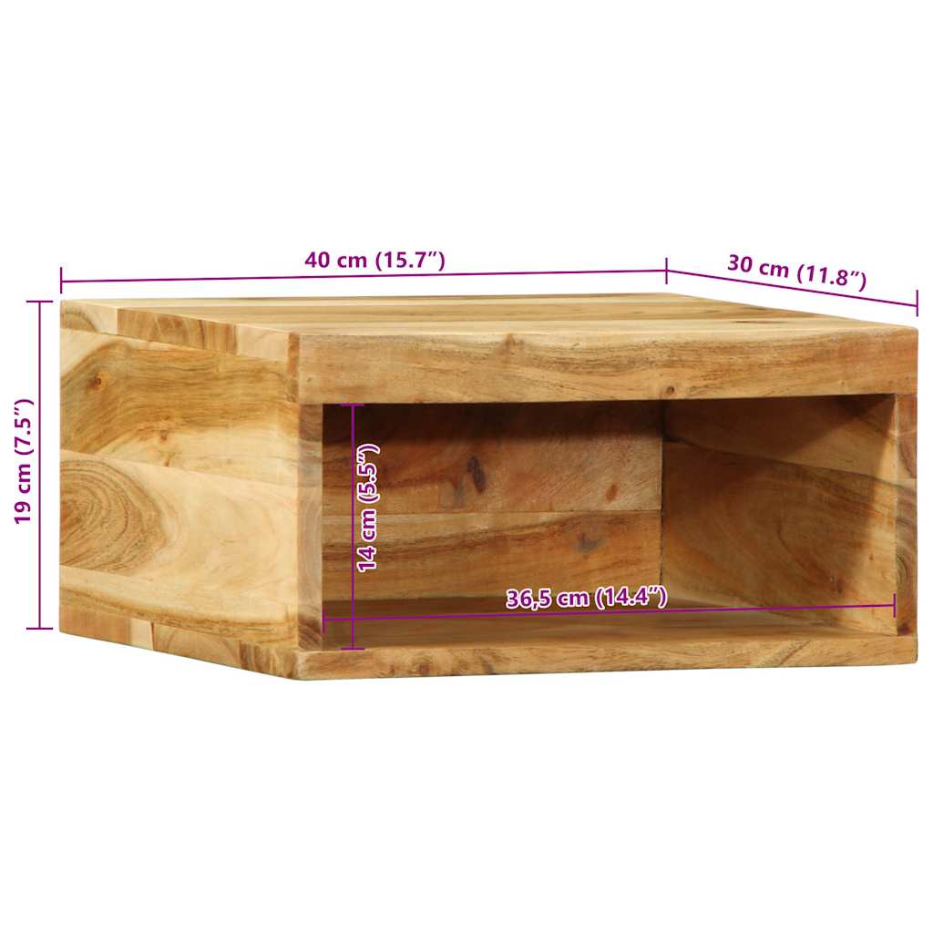 2 Piece Wall-mounted TV Cabinet Set Solid Wood Acacia