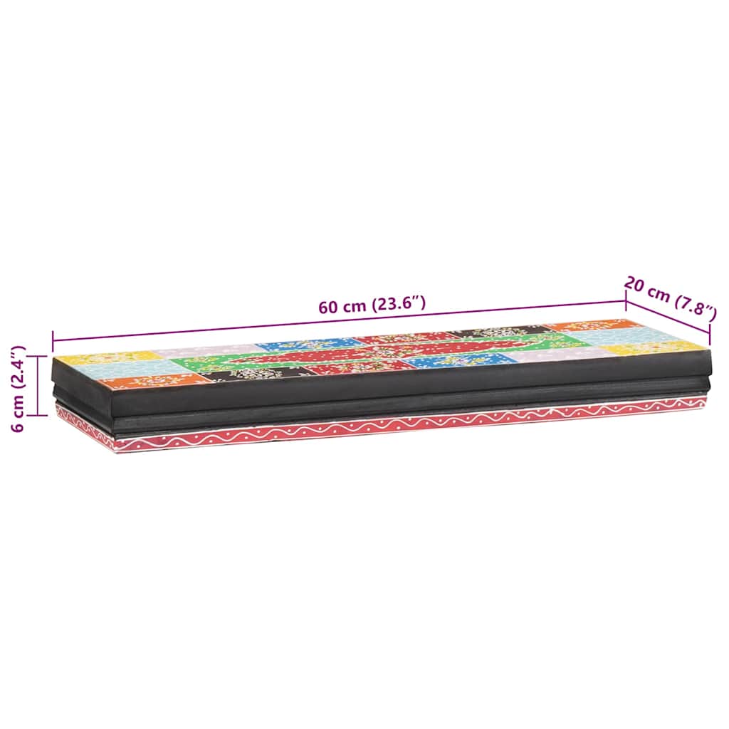 Wall Shelves Multicolour 60 x 20 x 6 cm Solid Mango Wood