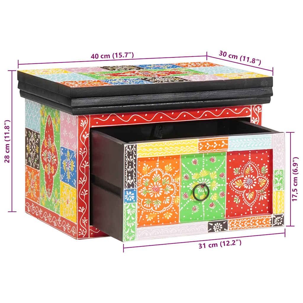 Bedside Cabinet with Drawer Multicolour 40 x 30 x 28 cm