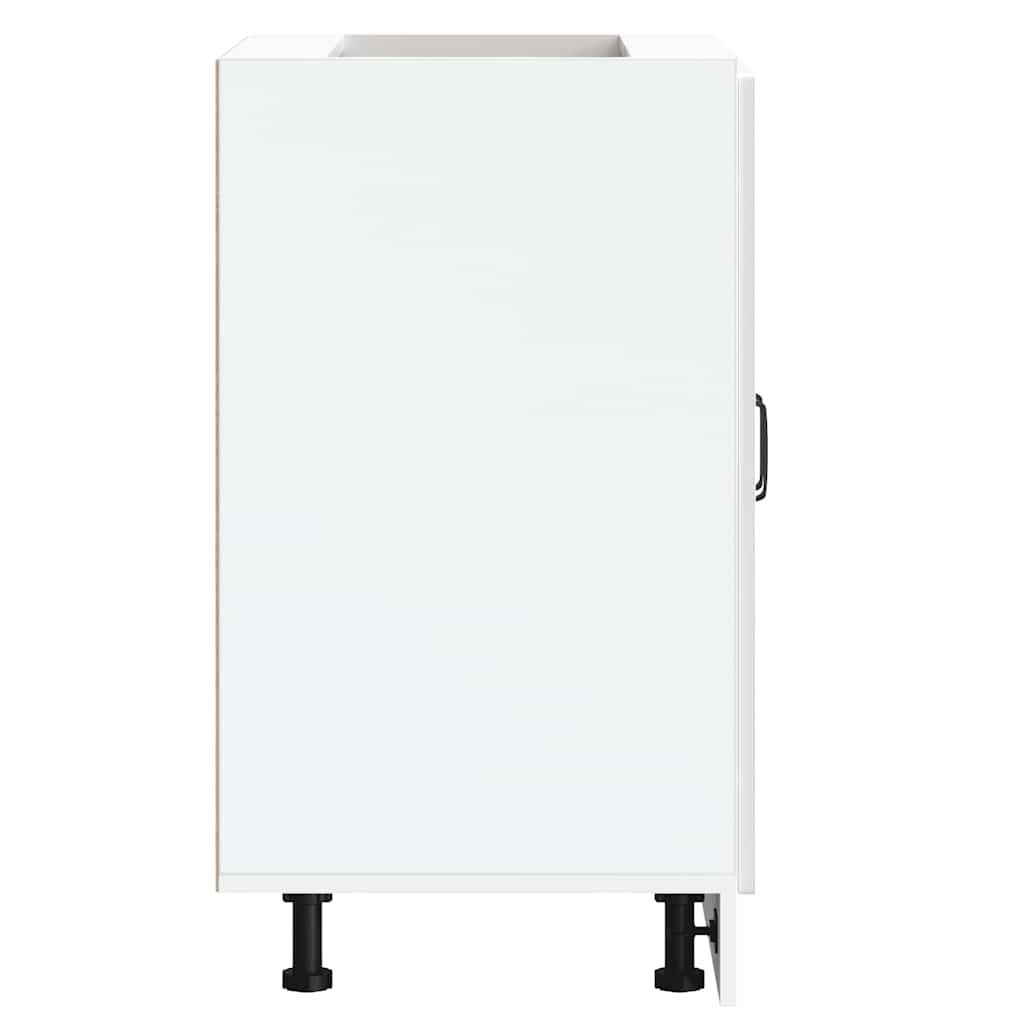 Sink Base Cabinet "Kalmar" High Gloss White 60x46x81.5 cm