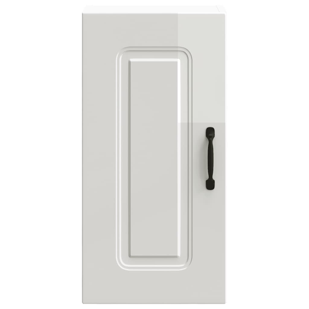 Kitchen Wall Cabinet "Kalmar" High Gloss White Engineered Wood
