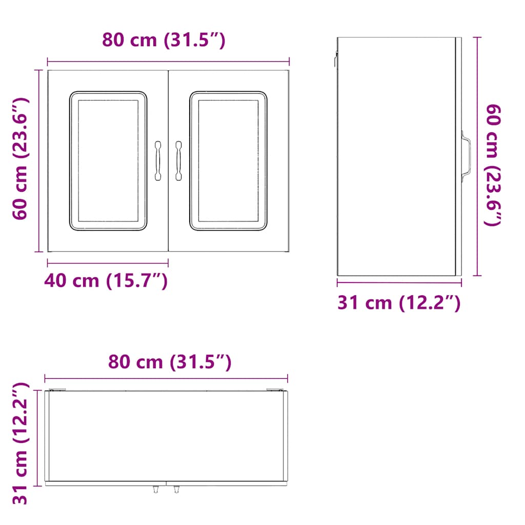 Kitchen Wall Cabinet "Kalmar" White Engineered Wood