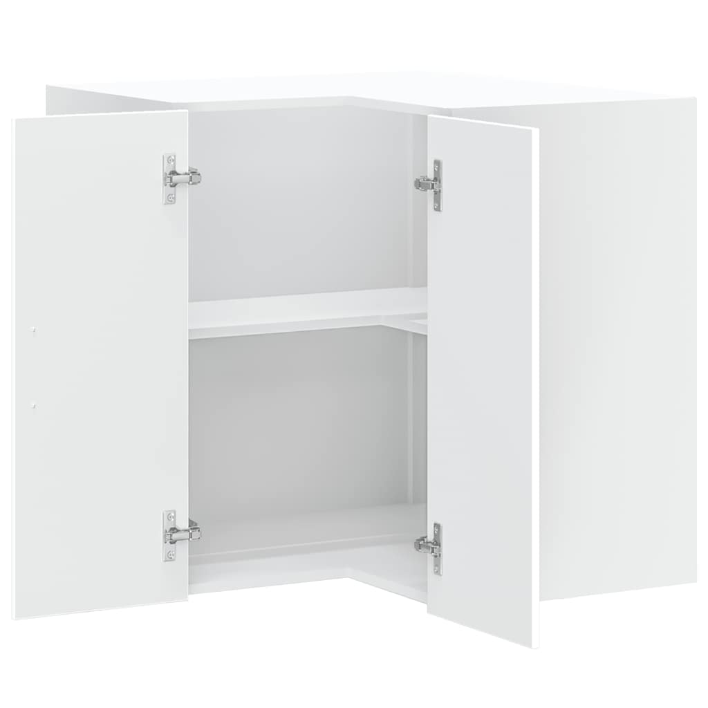 Kitchen Wall Corner Cabinet "Kalmar" White Engineered Wood