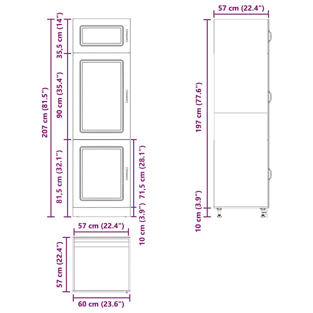 Kitchen Cupboard "Kalmar" Grey Sonoma Engineered Wood