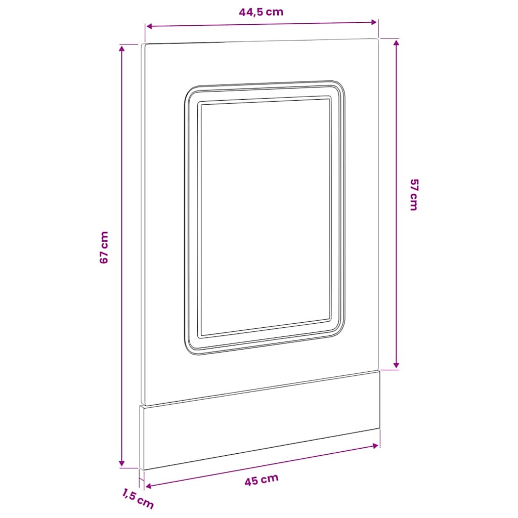 Dishwasher Panel "Kalmar" Concrete Grey 45x1,5x57 cm Engineered Wood