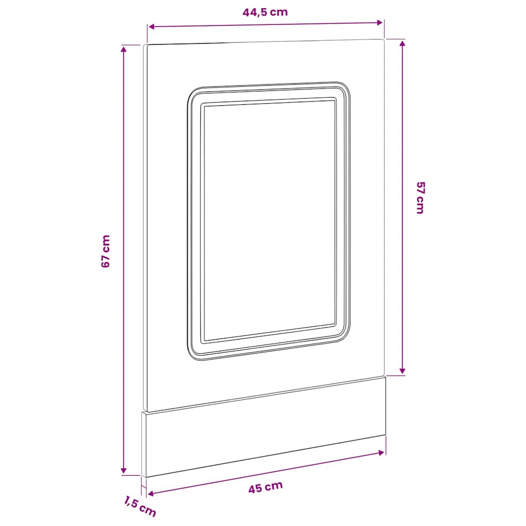 Dishwasher Panel "Kalmar" Grey Sonoma 45x1,5x57 cm Engineered Wood