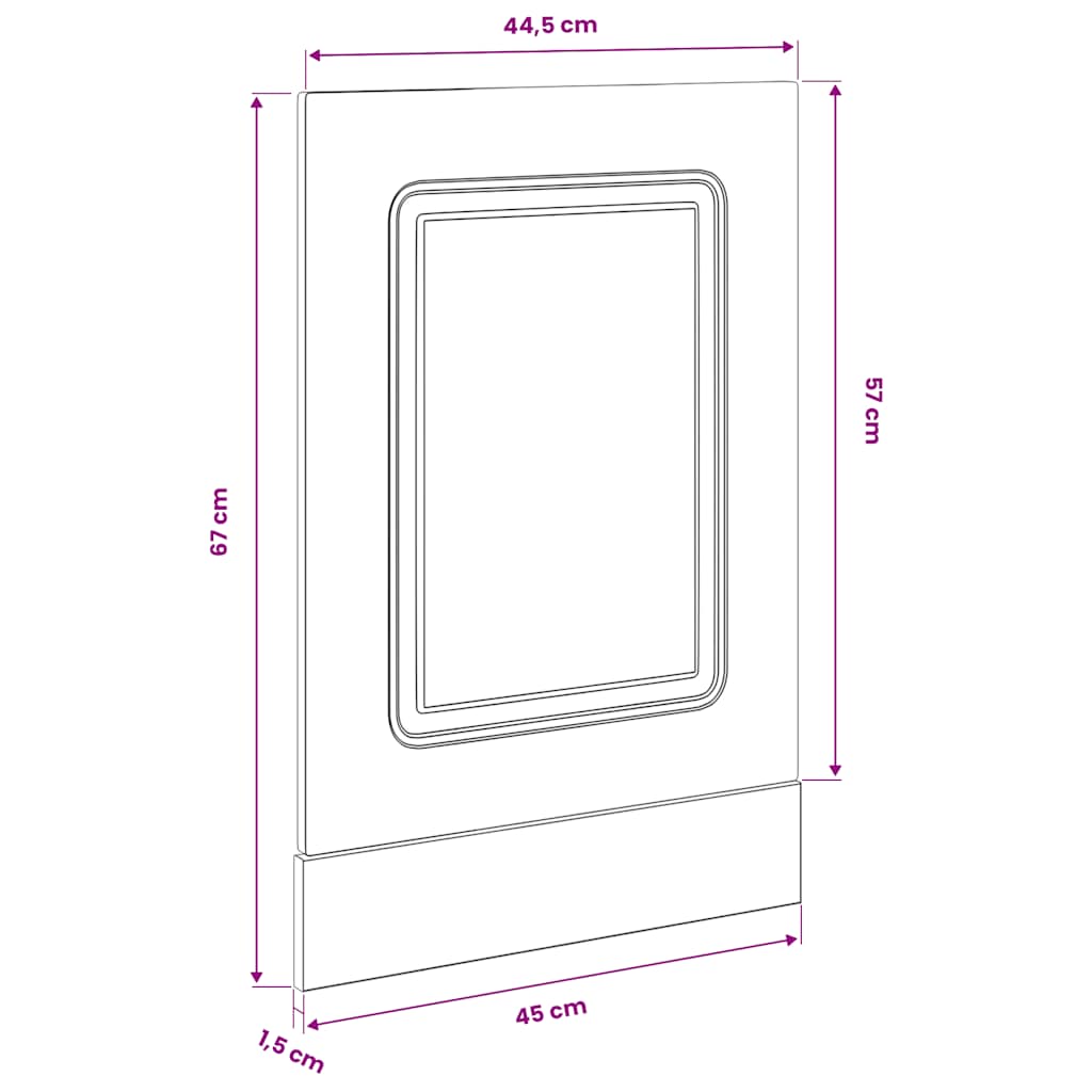 Dishwasher Panel "Kalmar" Old Wood 45x1,5x57 cm Engineered Wood