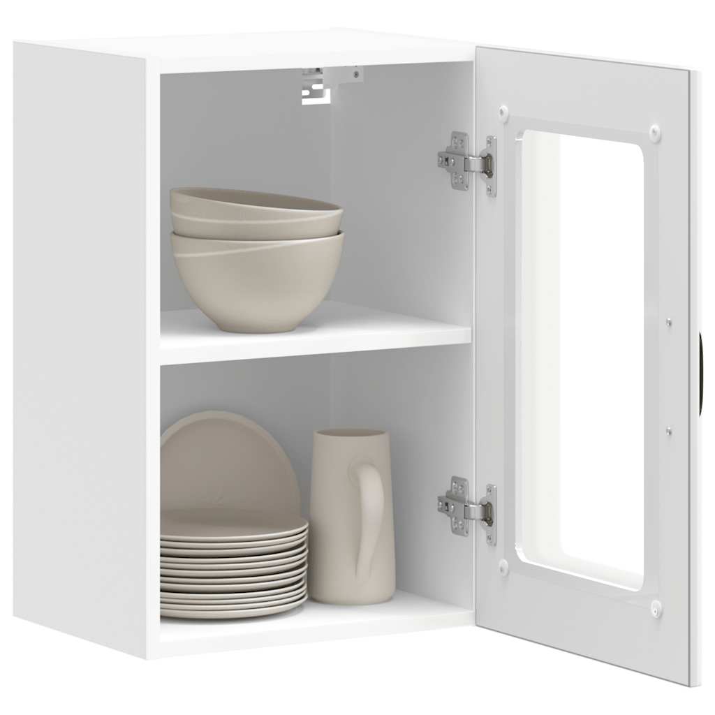 Kitchen Wall Cabinet with Glass Door "Lucca" White