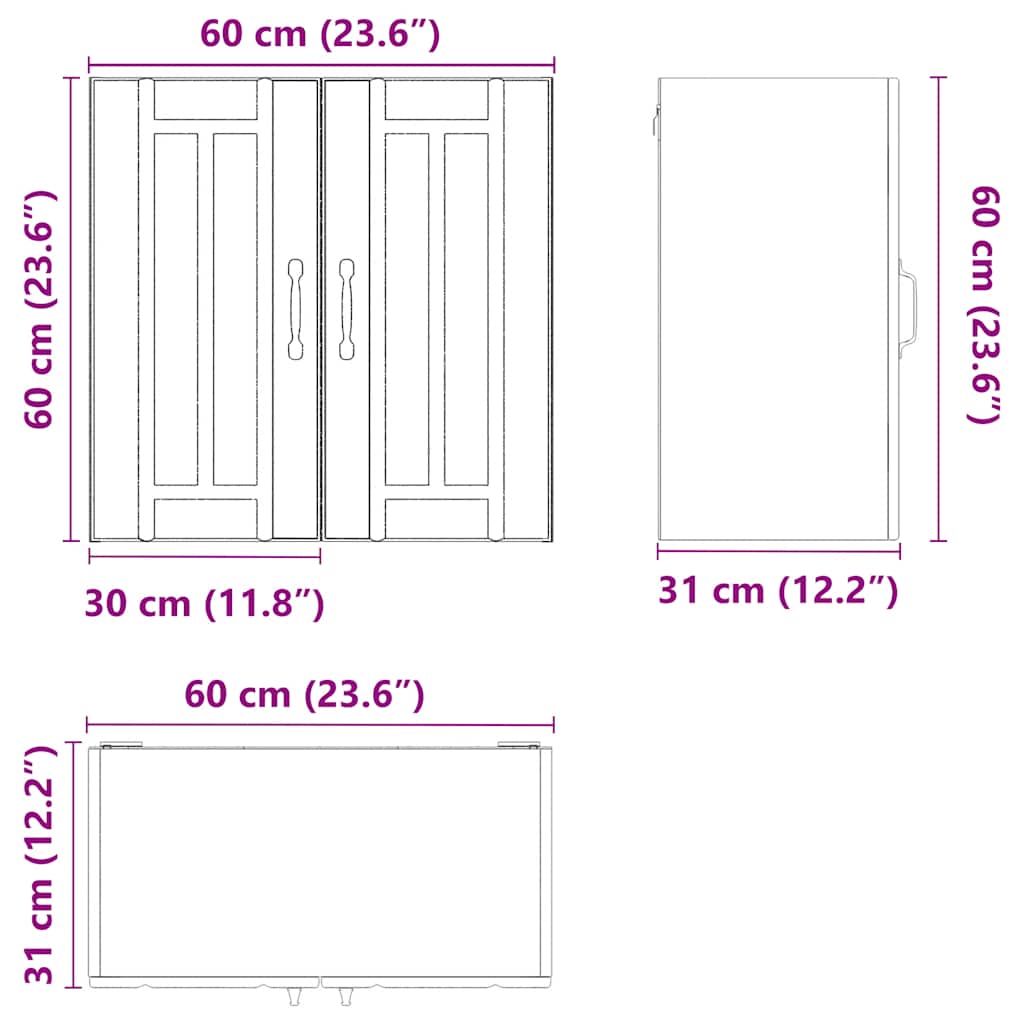 Kitchen Wall Cabinet "Lucca" Old Wood Engineered Wood