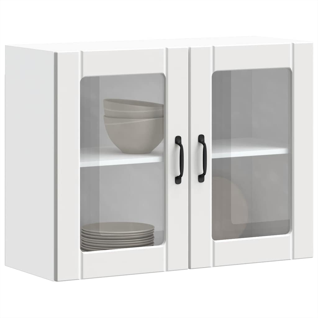 Kitchen Wall Cabinet with Glass Door "Lucca" White