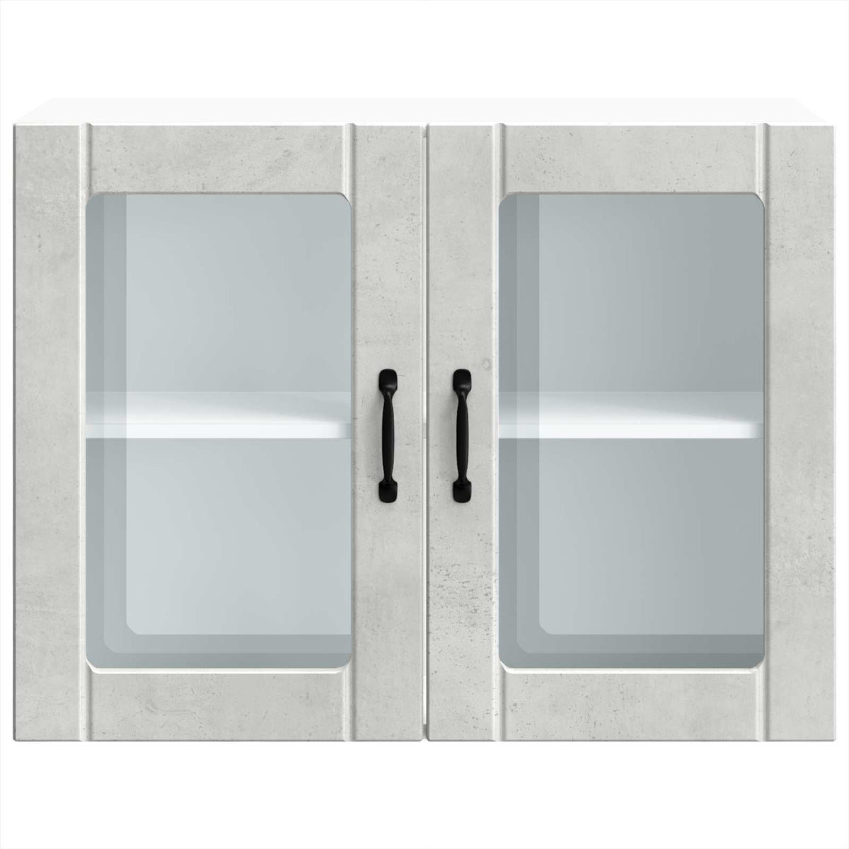 Kitchen Wall Cabinet with Glass Door "Lucca" Concrete Grey