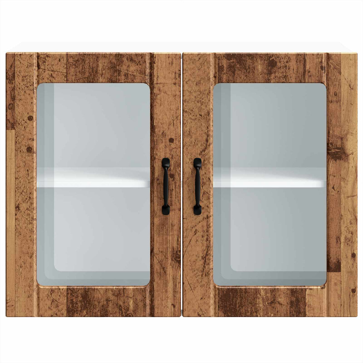 Kitchen Wall Cabinet with Glass Door "Lucca" Old Wood