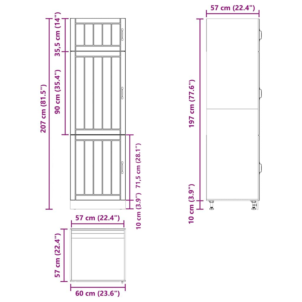 Kitchen Cupboard "Lucca" Grey Sonoma Engineered Wood