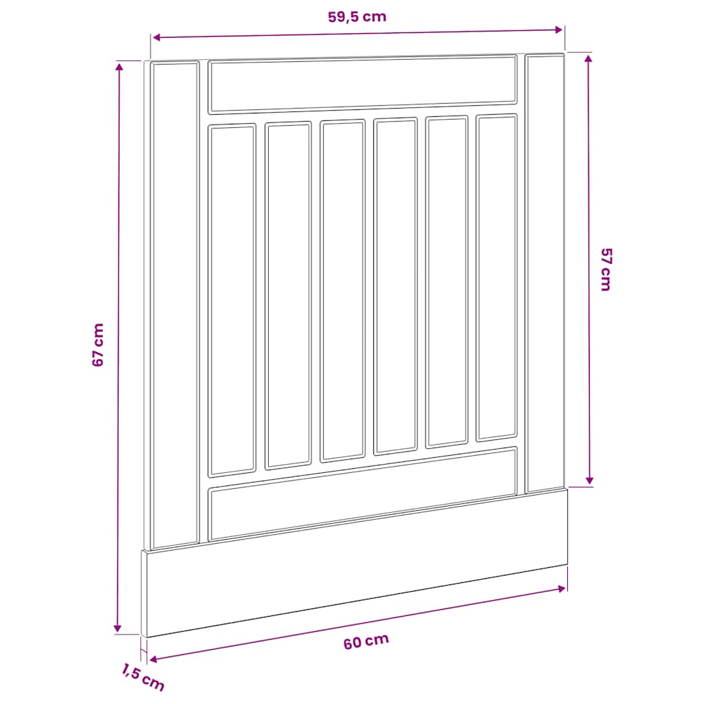 Dishwasher Panel "Lucca" White Engineered Wood