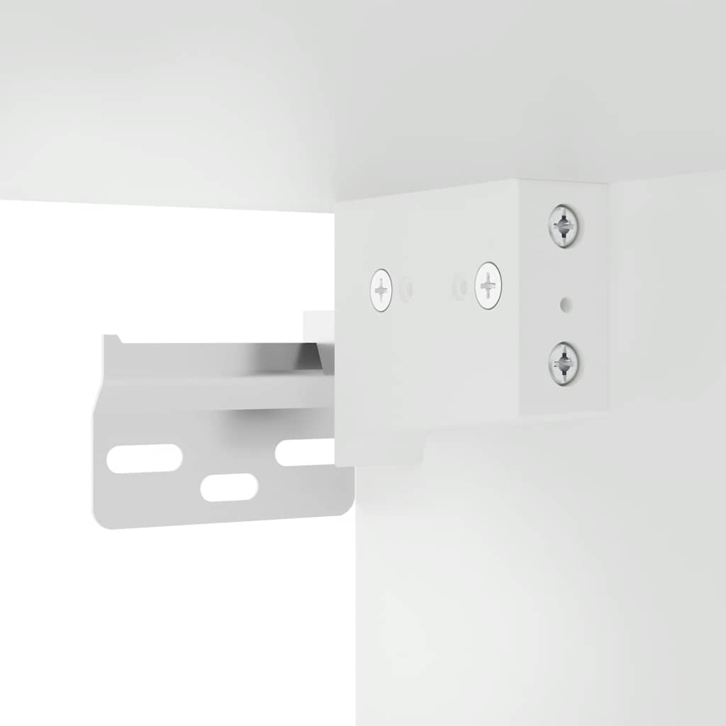 Kitchen Wall Cabinet with Glass Door "Lucca" High Gloss White Engineered Wood