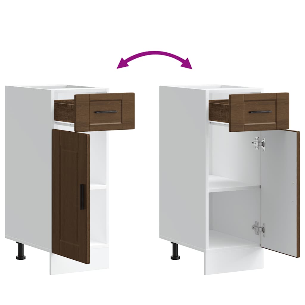 Kitchen Base Cabinet "Porto" Brown Oak Engineered Wood
