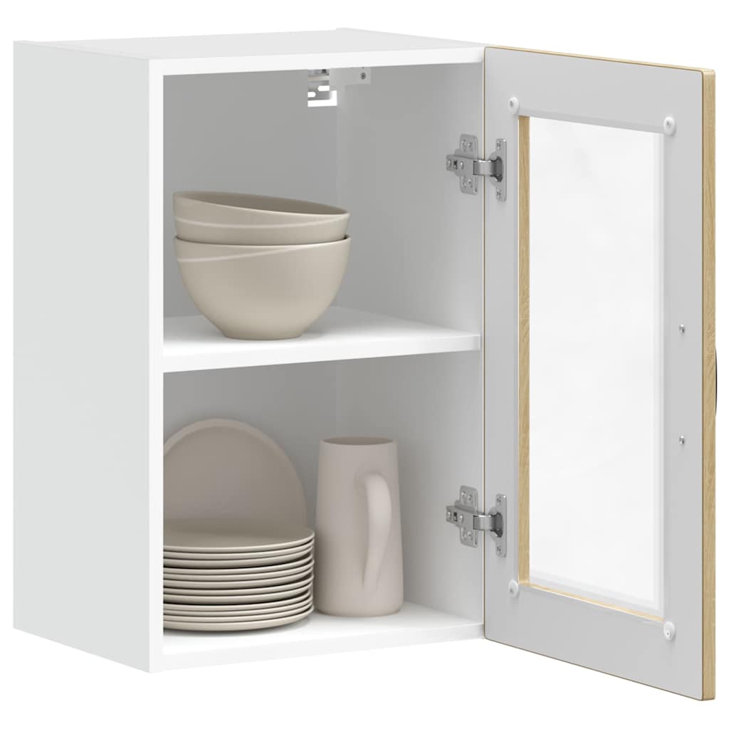 Kitchen Wall Cabinet with Glass Door "Porto" Sonoma Oak
