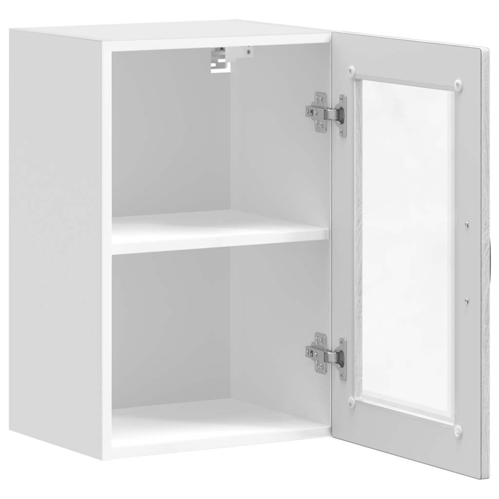 Kitchen Wall Cabinet with Glass Door "Porto" Grey Sonoma