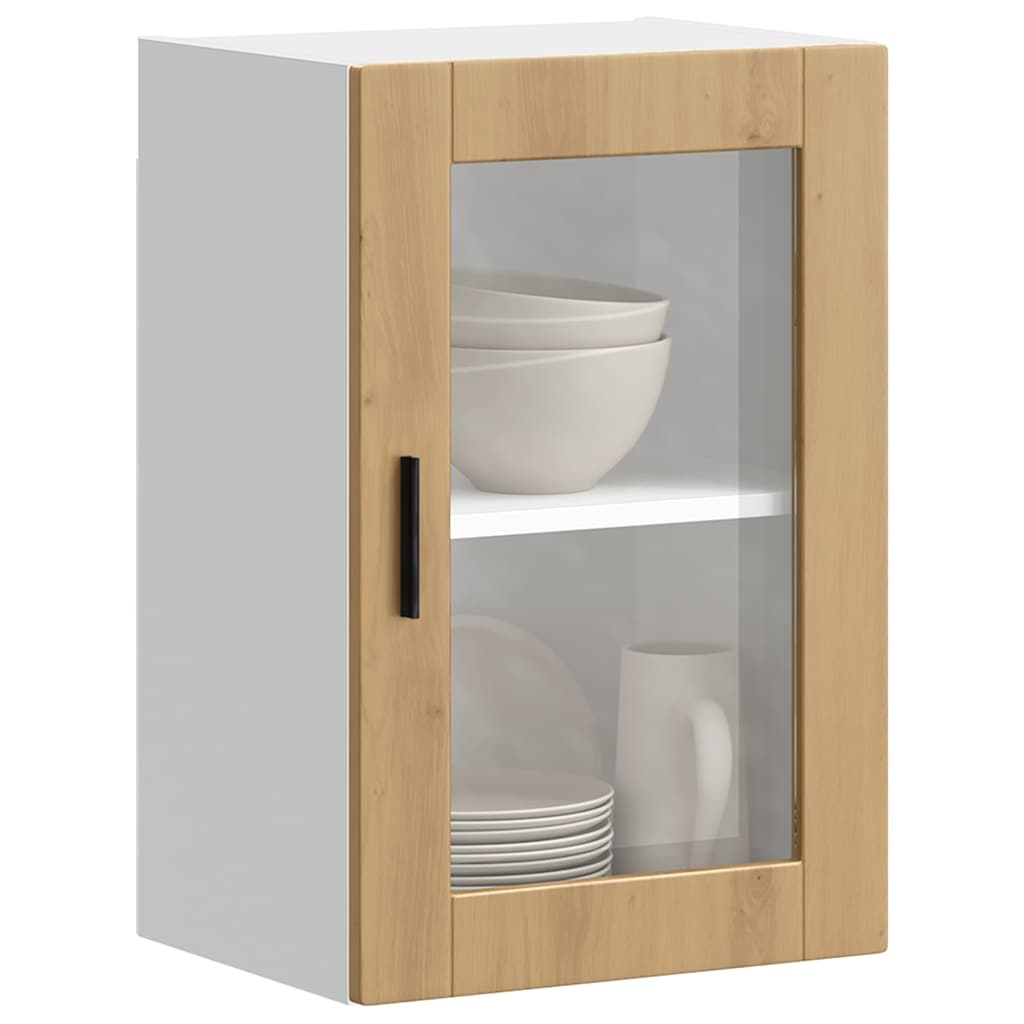 Kitchen Wall Cabinet with Glass Door "Porto" Artisan Oak