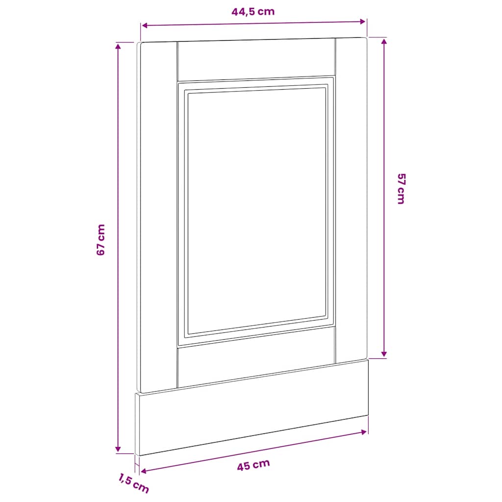 Dishwasher Panel "Porto" White 45x1,5x57 cm Engineered Wood