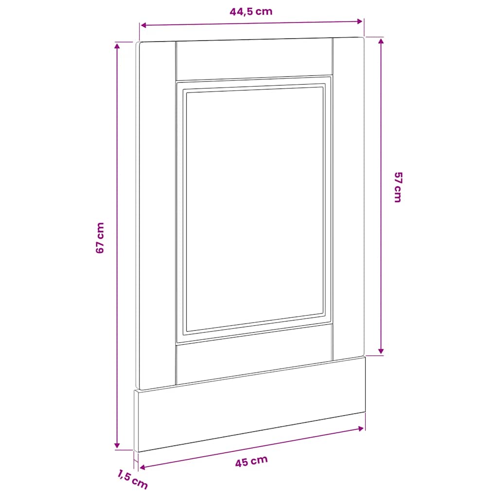 Dishwasher Panel "Porto" Brown Oak 45x1,5x57 cm Engineered Wood