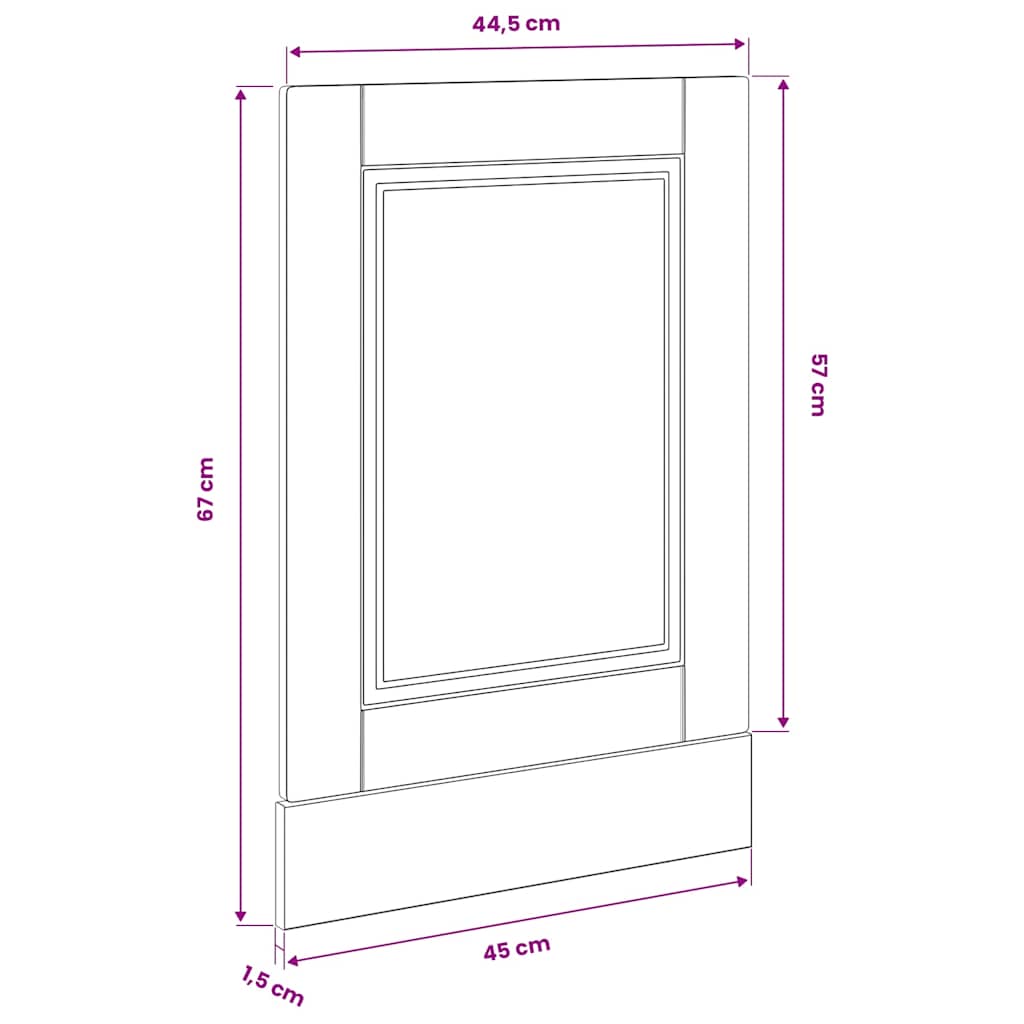 Dishwasher Panel "Porto" Artisan Oak 45x1,5x57 cm Engineered Wood