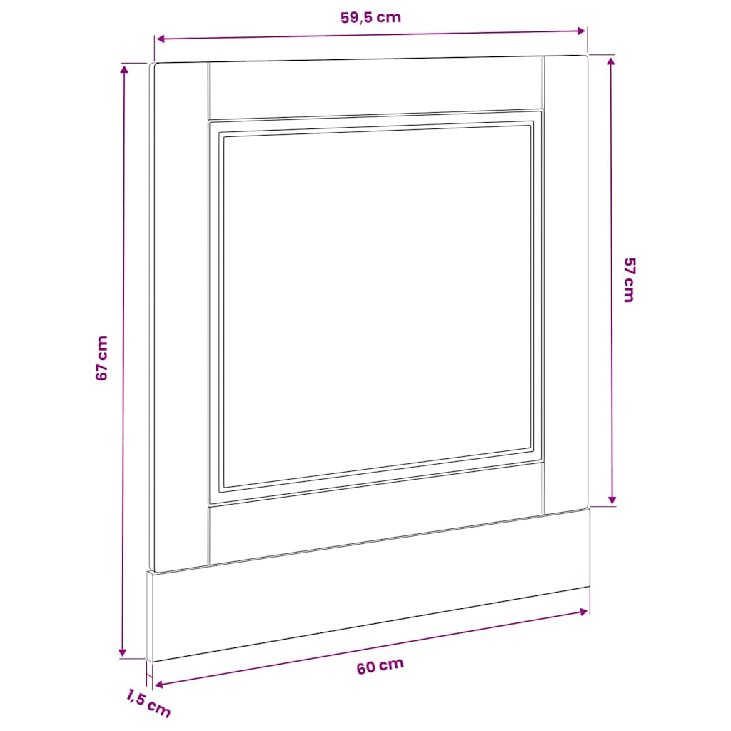 Dishwasher Panel "Porto" High Gloss White 60x1,5x57 cm Engineered Wood