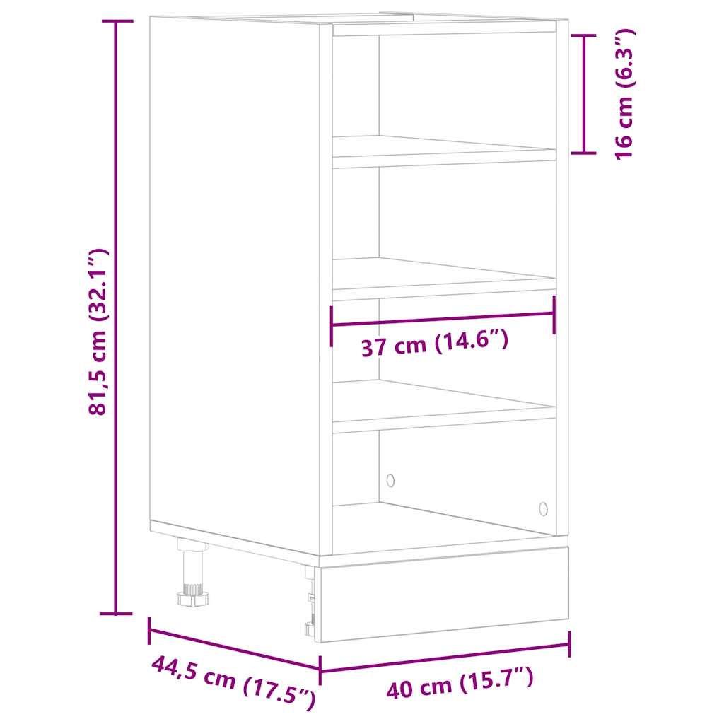 Bottom Cabinet "Riga" Artisan Oak 40x44,5x81,5 cm Engineered Wood