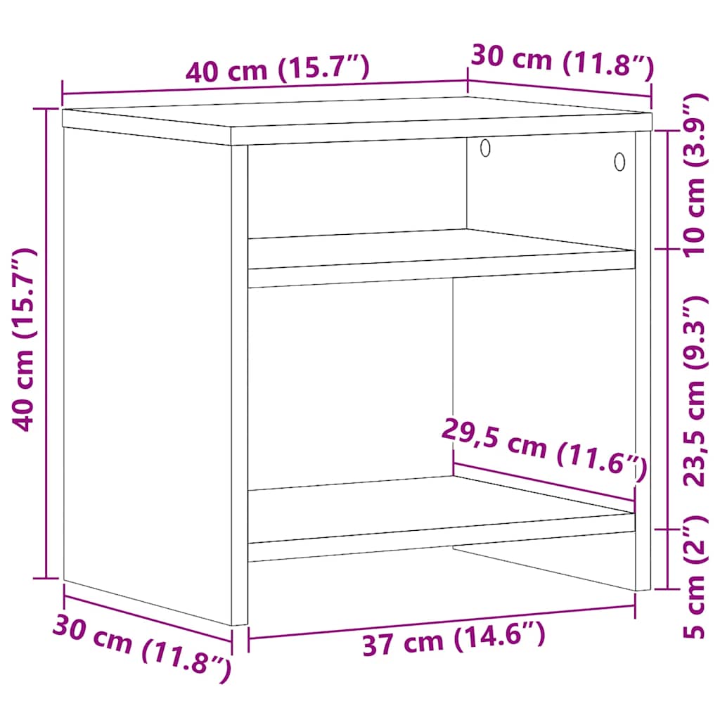 Bedside Cabinets 2 pcs Artisian Oak 40x30x40 cm Engineered Wood