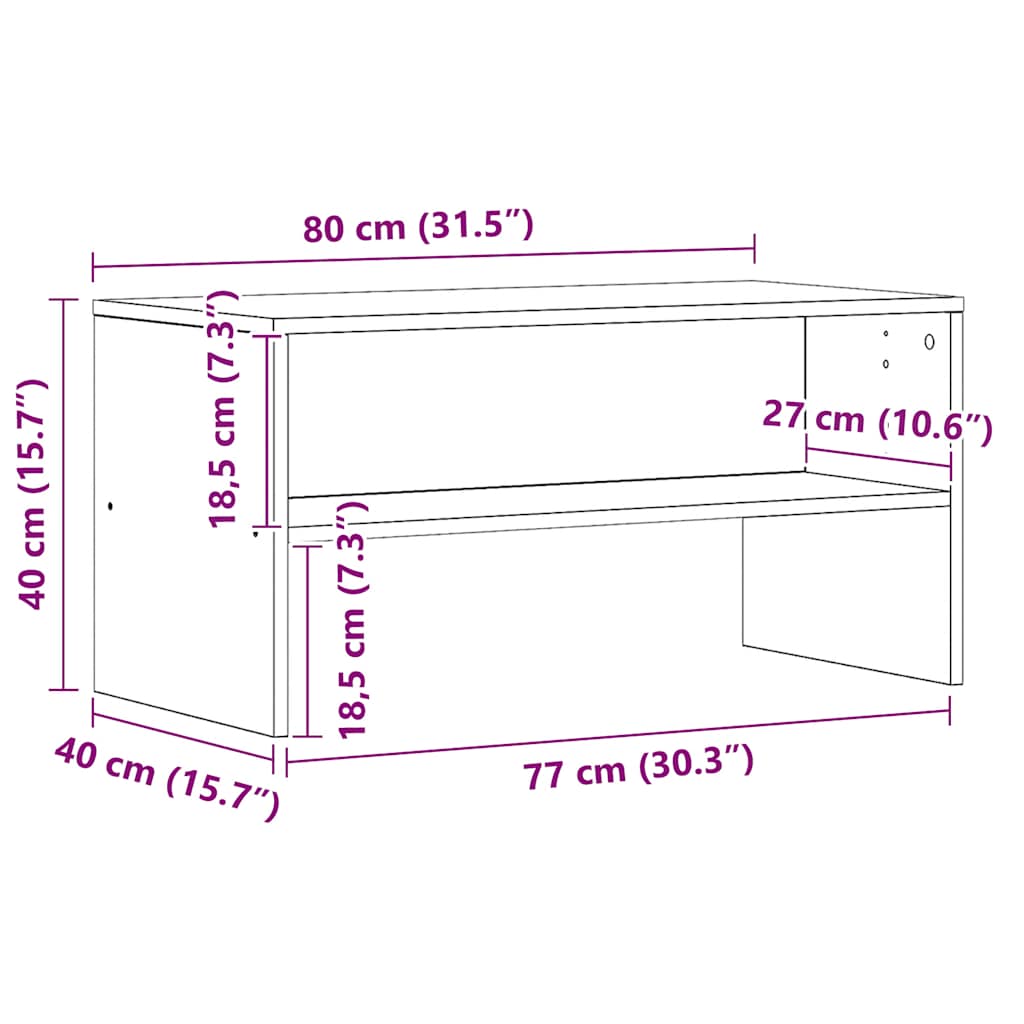 TV Cabinet Artisan Oak 80x40x40 cm Engineered Wood