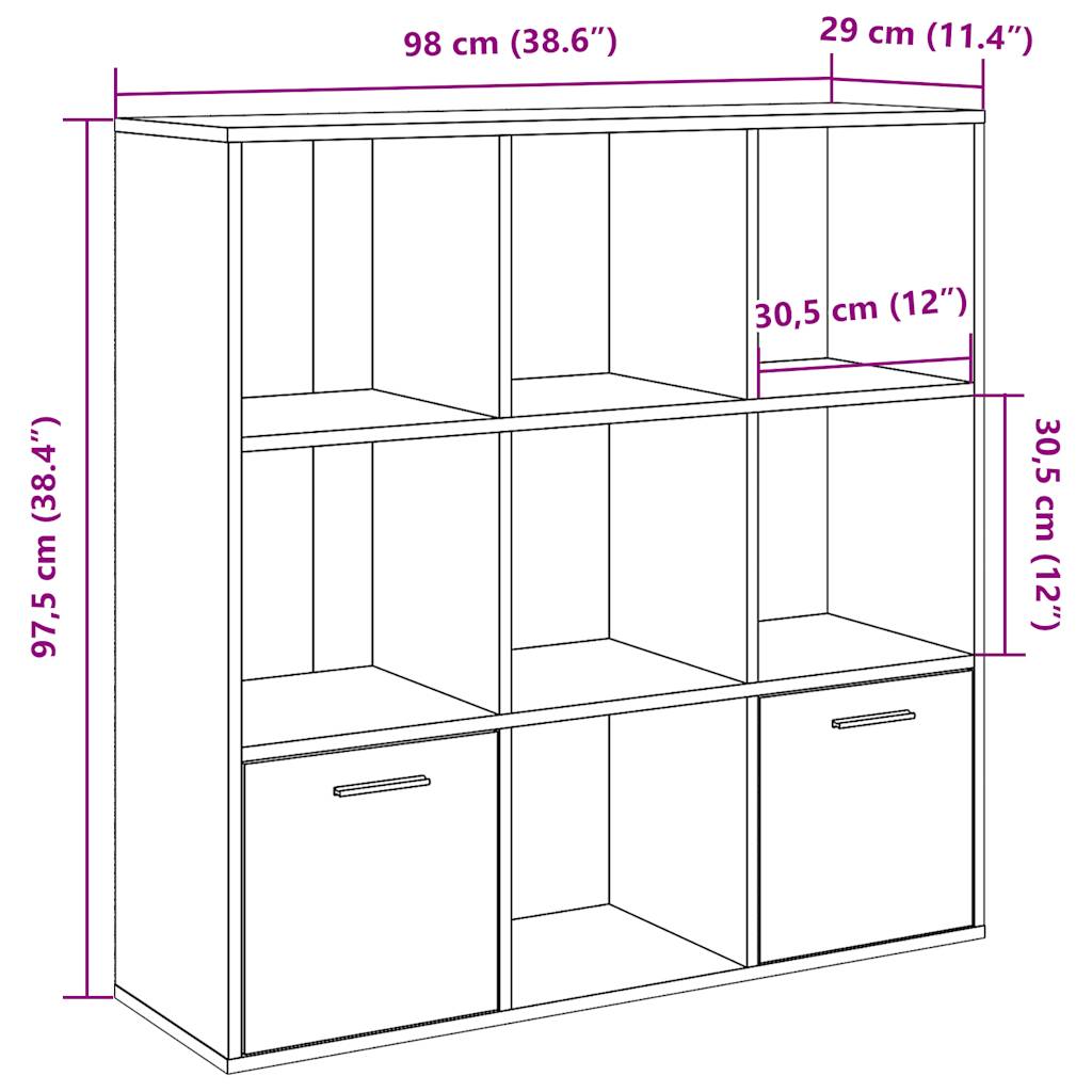 Book Cabinet Old Wood 98x29x97,5 cm Engineered Wood