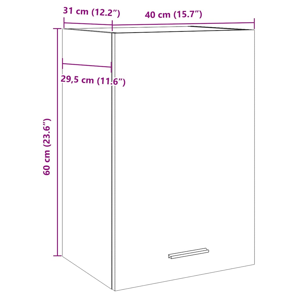 Hanging Cabinet "Lyon" Old Wood 40x31x60 cm Engineered Wood
