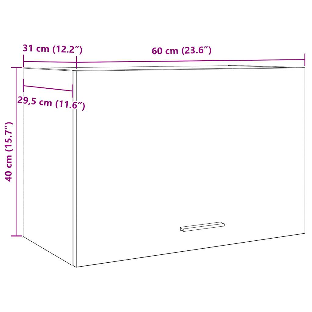 Hanging Cabinet "Lyon" Old Wood 60x31x40 cm Engineered Wood