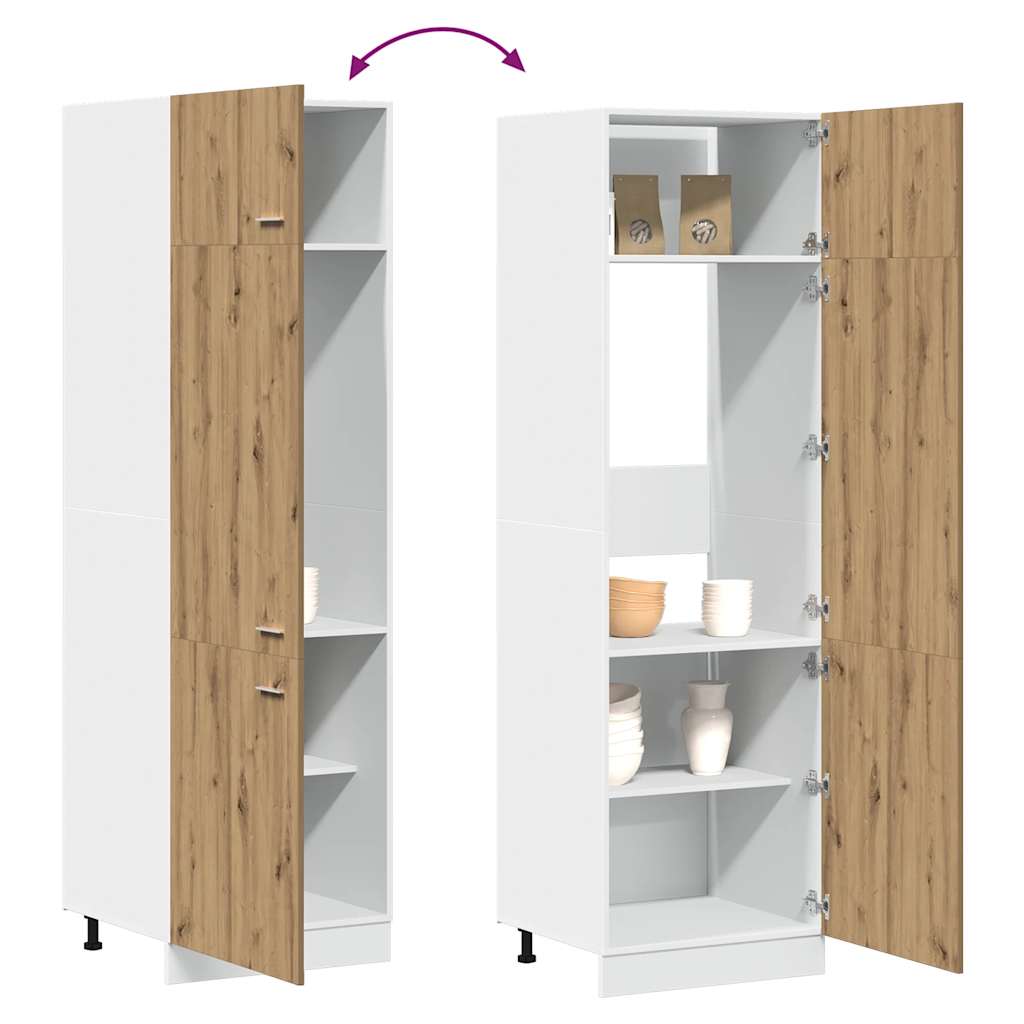 Refrigerator Cabinet "Lyon" Artisan Oak 60x57x207 cm