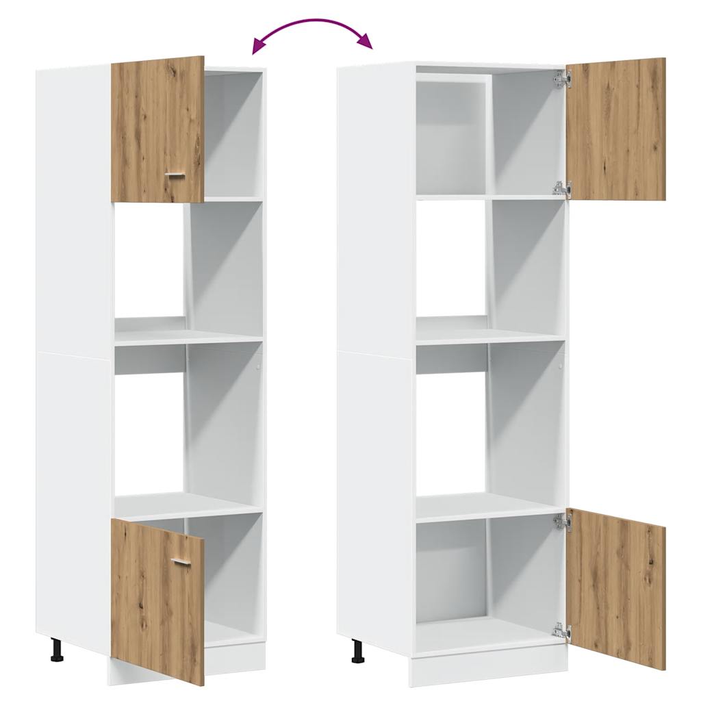 Microwave Cabinet "Lyon" Artisan Oak 60x57x207 cm Engineered Wood