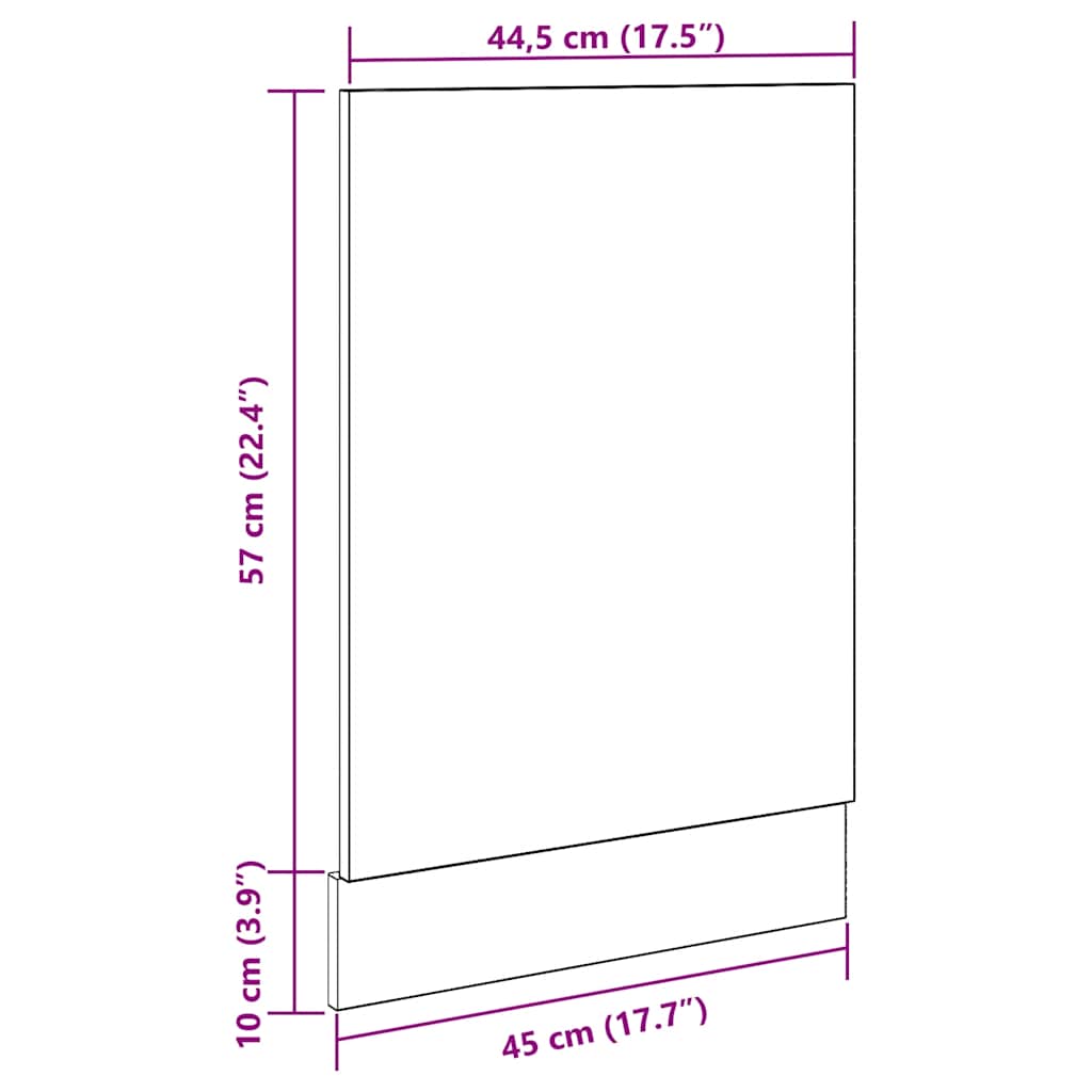 Dishwasher Panel "Lyon" Old Wood 45x3x67 cm Engineered Wood