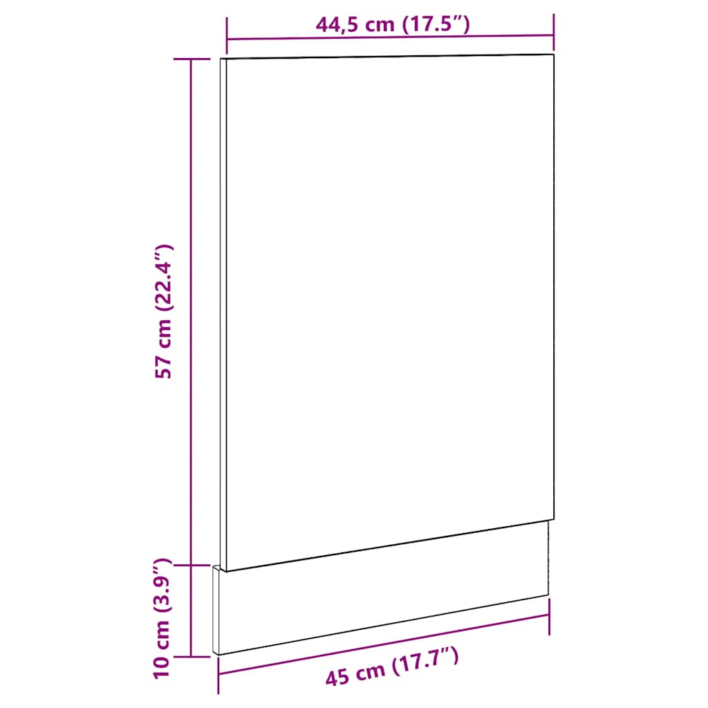 Dishwasher Panel "Lyon" Artisian Oak 45x3x67 cm Engineered Wood