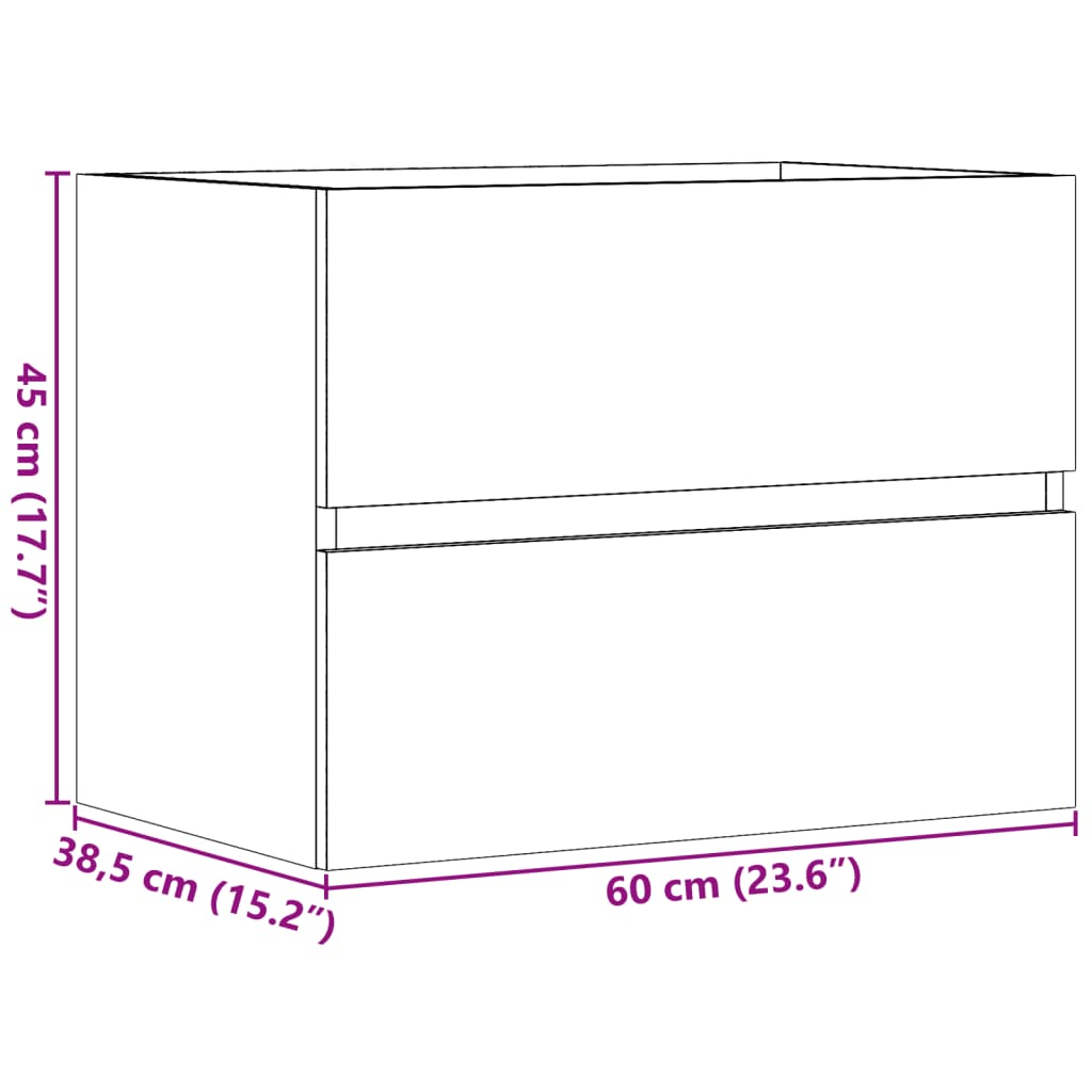 Bathroom Cabinet Old Wood 60x38,5x45 cm Engineered Wood