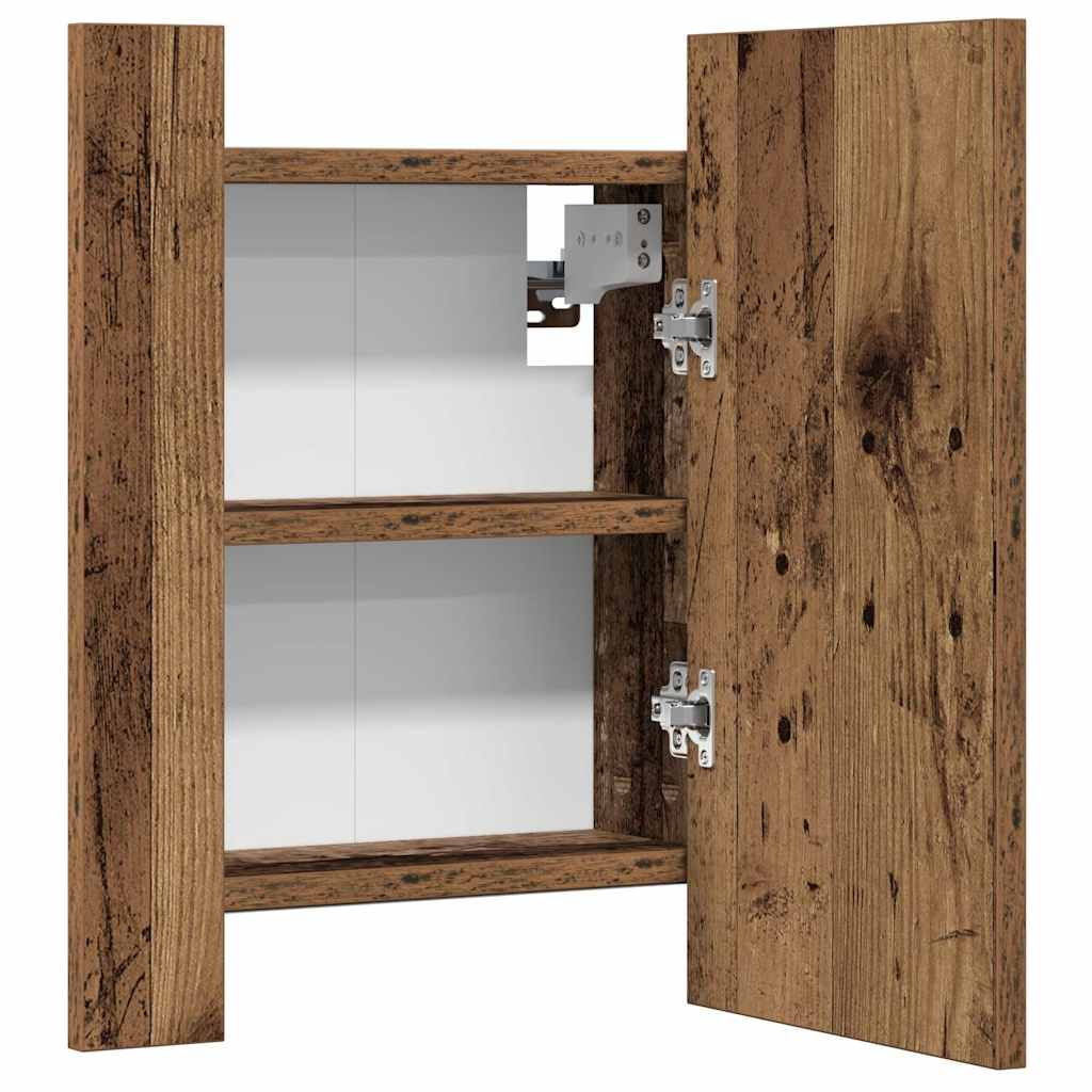 LED Bathroom Mirror Cabinet Old Wood 40x12x45cm Engineered Wood