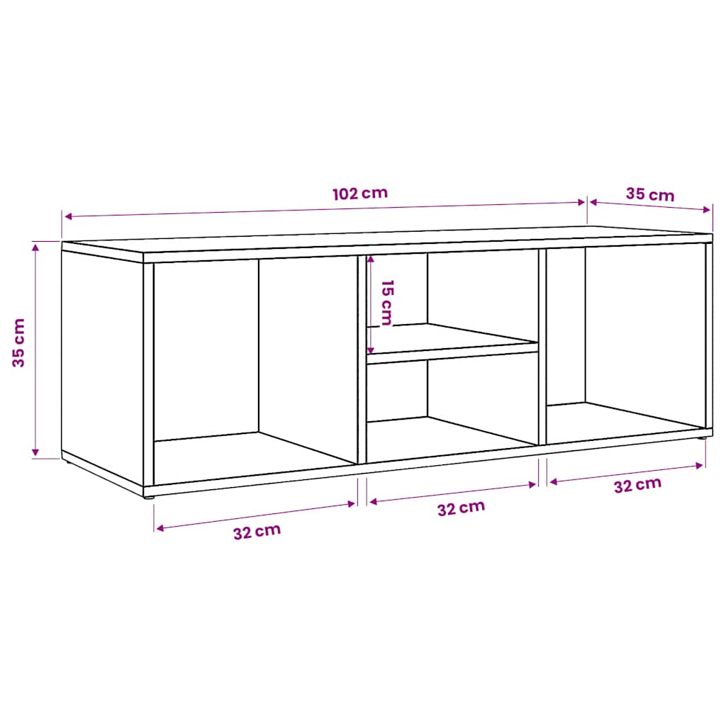 Shoe Storage Bench Old Wood 102x35x35 cm Engineered Wood