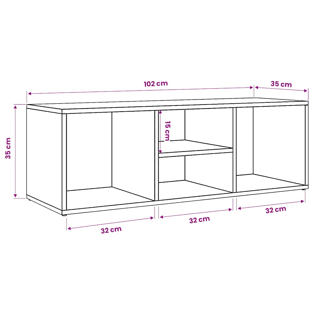 Shoe Storage Bench Artisan Oak 102x35x35 cm Engineered Wood