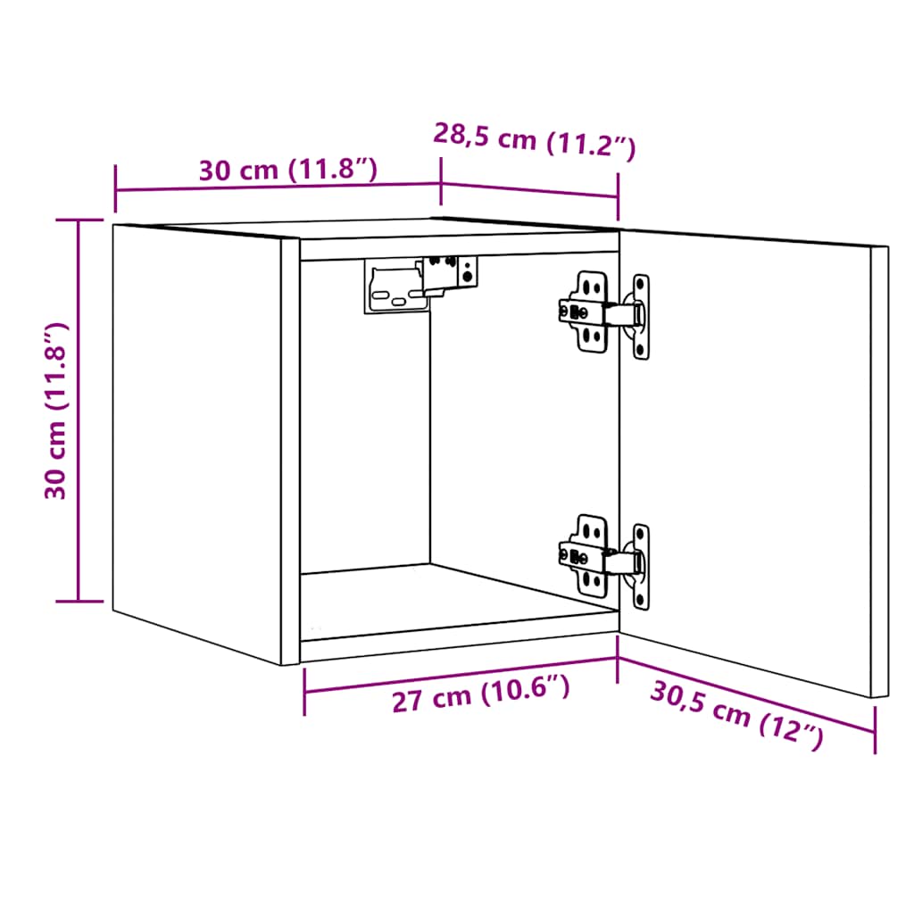 Wall Mounted TV Cabinet Artisan Oak 30,5x30x30 cm