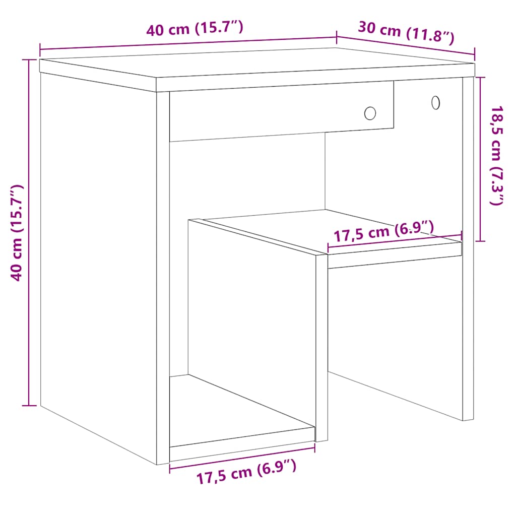 Bedside Cabinets 2 pcs Old Wood 40x30x40 cm Engineered Wood