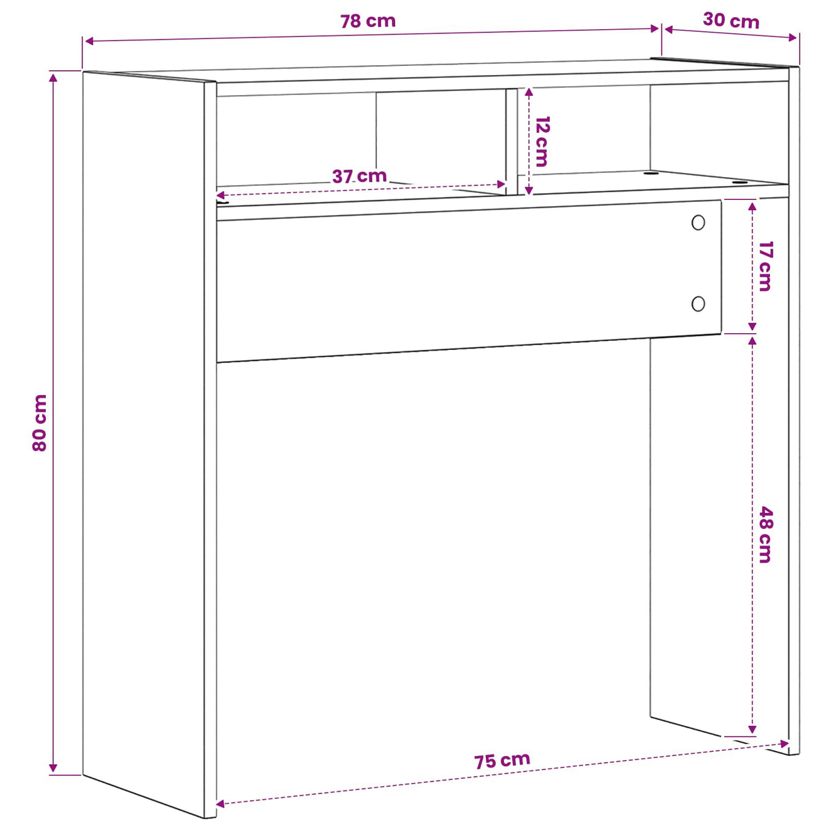 Console Table Artisan Oak 78x30x80 cm Engineered Wood
