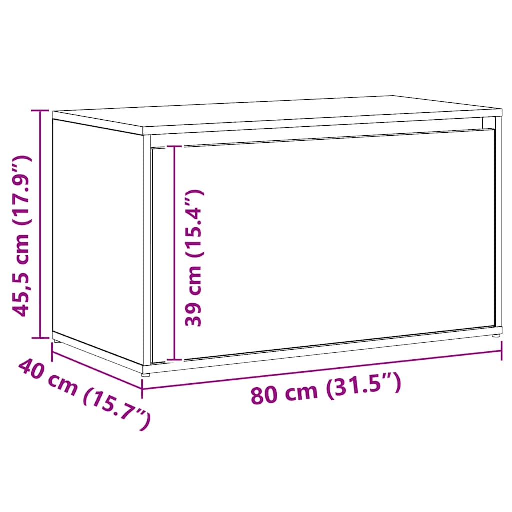 vidaXL Hall Bench 80x40x45 cm Artisan Oak Engineered Wood