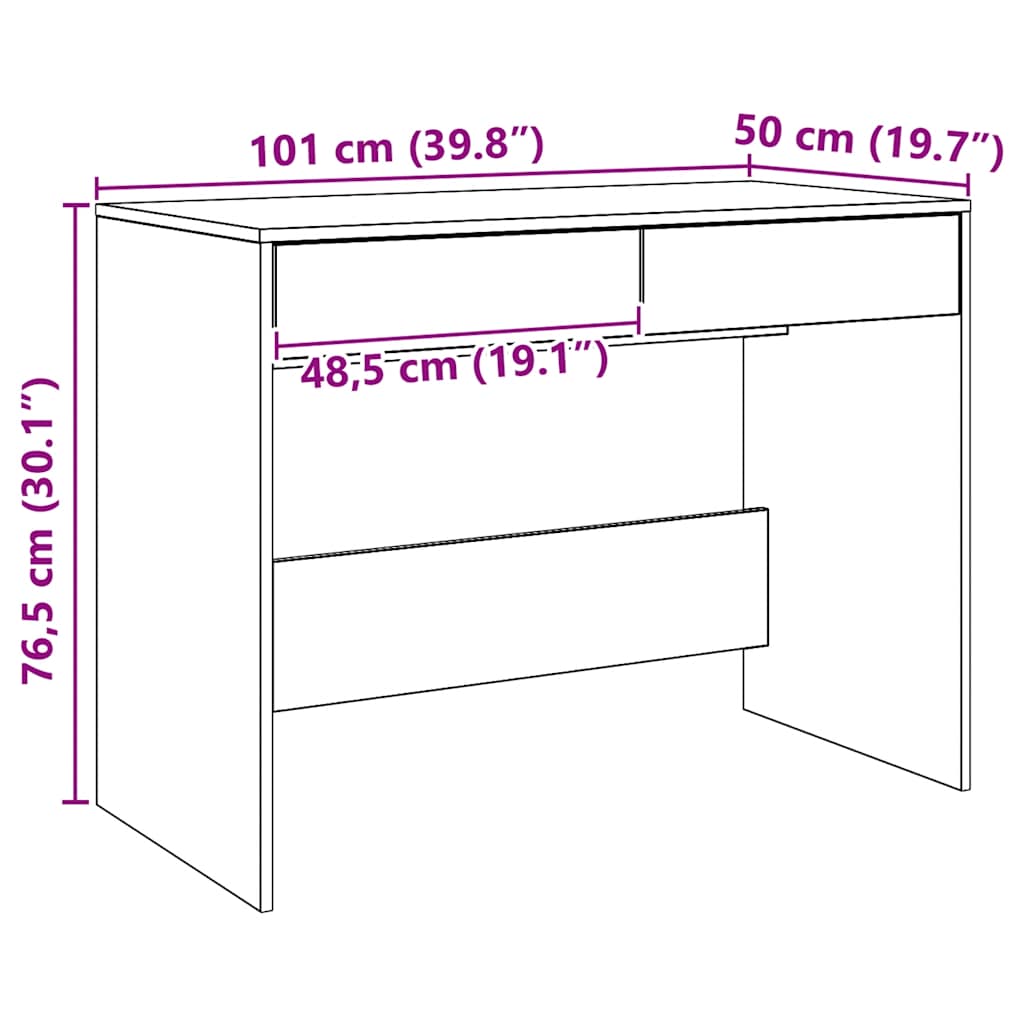 Desk Artisan Oak 101x50x76,5 cm Engineered Wood
