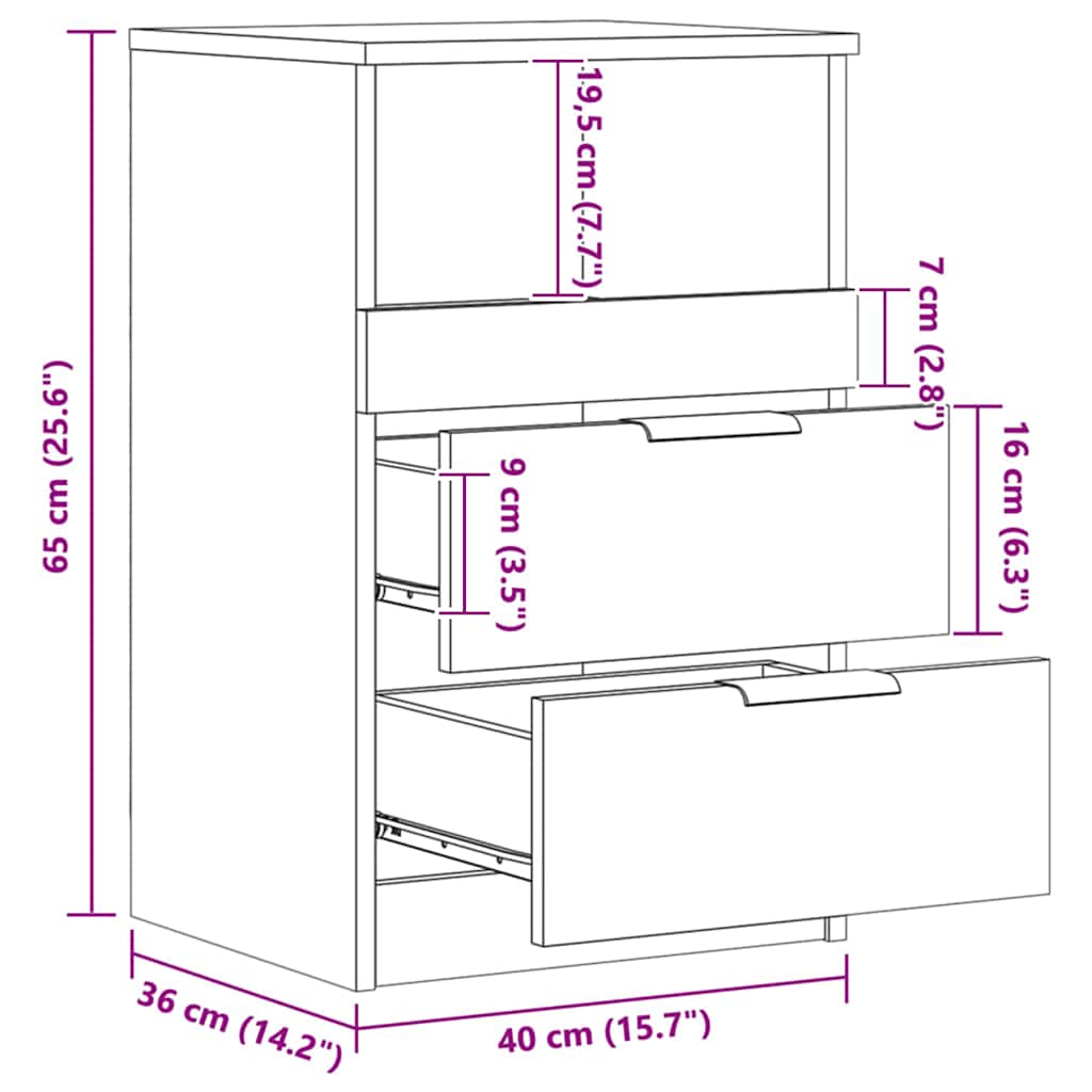 Bedside Cabinets 2 pcs Artisan Oak 40x36x65 cm Engineered Wood